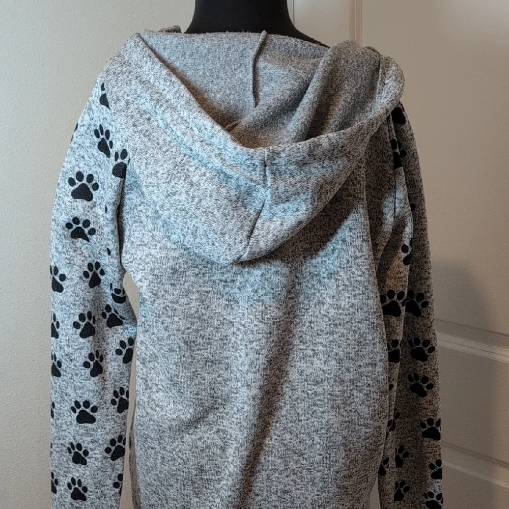 Gray Dog Mom Paw Print Women's Hoody